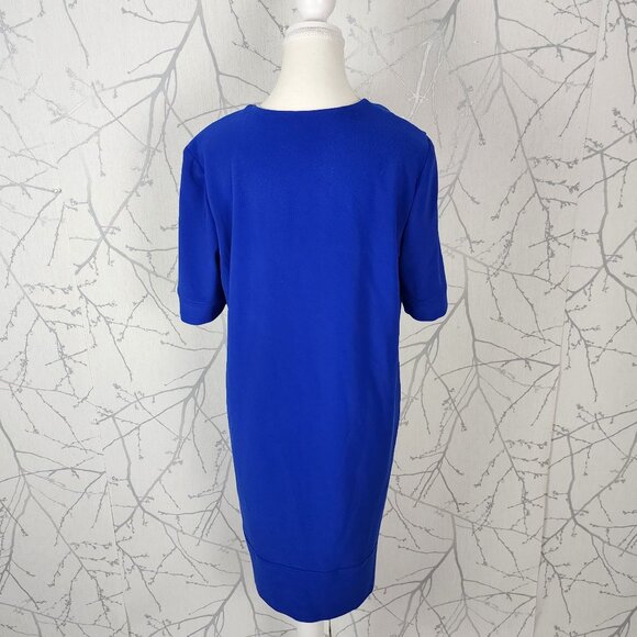 Joseph Ribkoff Royal Blue Stretch Knit Grommet Midi Dress - Picture 6 of 8